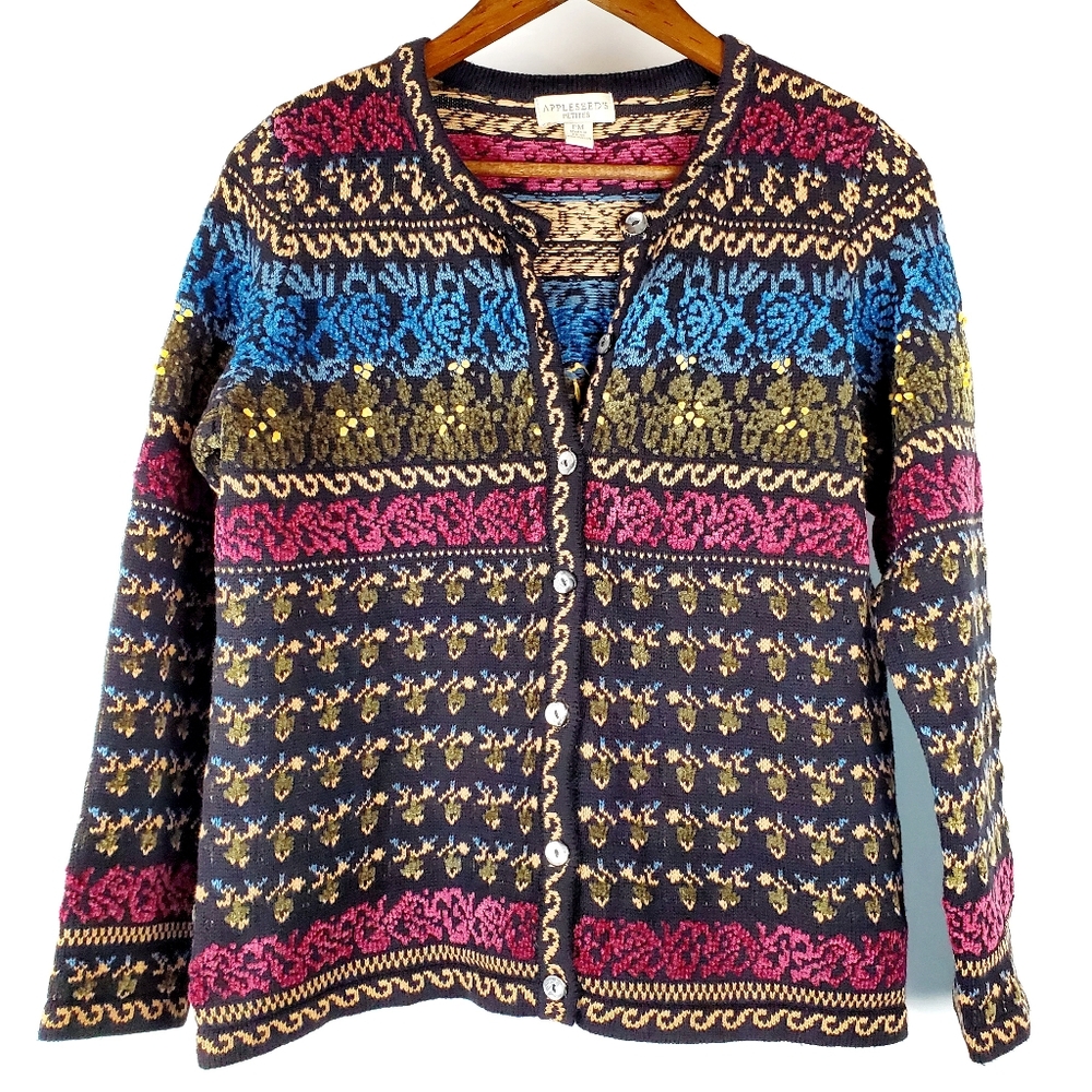 Vintage Appleseeds Fair‎ Isle Cardigan